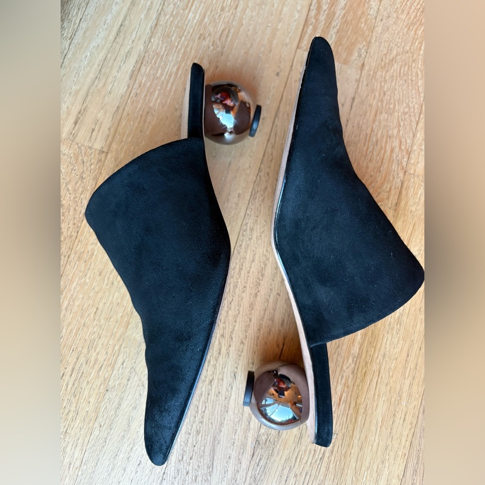 Chic Black Mules with Spherical Heel